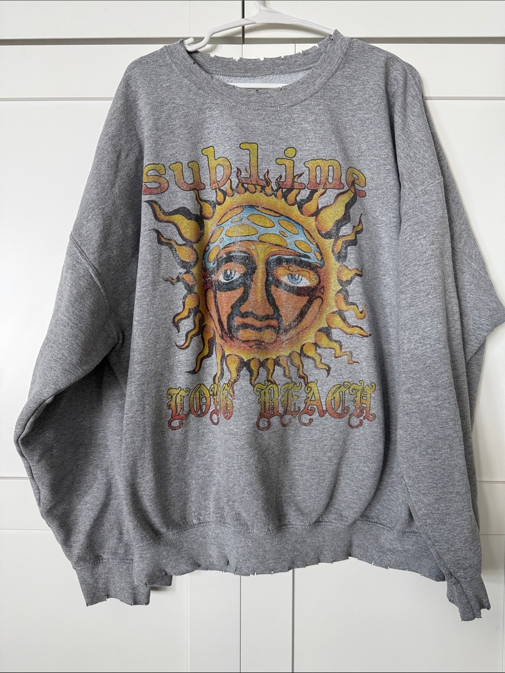 Grey 'Sublime' Sun Graphic Crewneck Sweatshirt